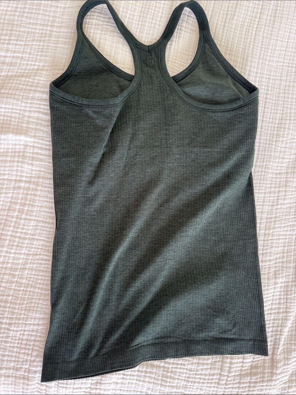 lululemon athletica Dark Green Ribbed Racerback Tank